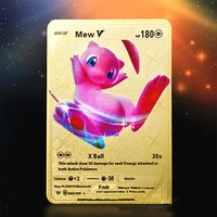 new pokemon metal cards vmax gx mega gold metal stainless steel pokemon card super collection anime cards game toys for gift