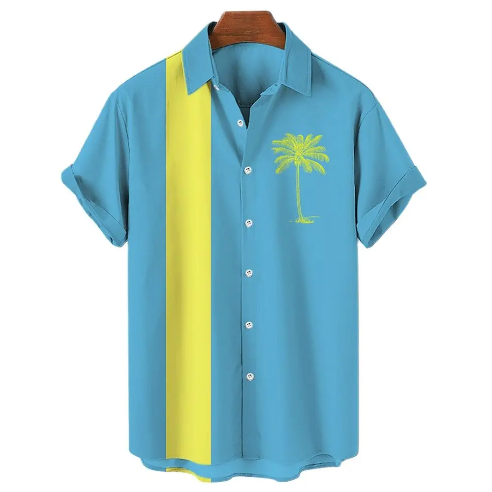 2022 Men's Hawaiian shirt loose breathable retro men's shirt Fashion casual short sleeve European size shirt men's top