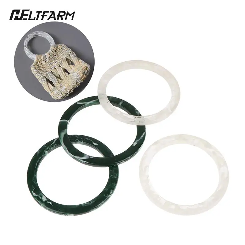 

New Woman Bag Accessory White Green Acrylic Resin Bag Parts Luxury Handcrafted Wristband Women Replacement Bag Handle Circlet