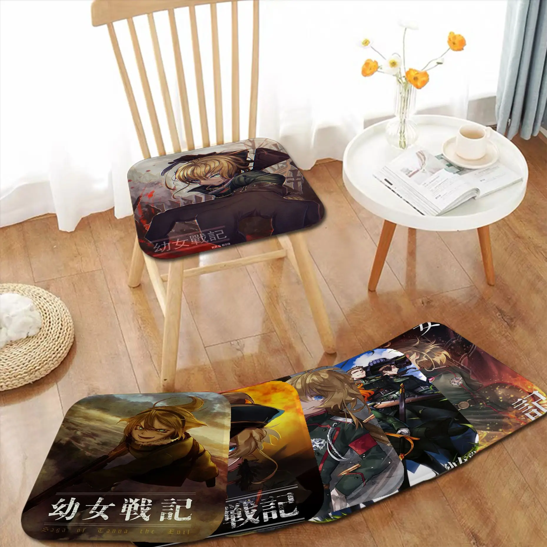 

Youjo Senki Saga Of Tanya The Evil Decorative Meditation Cushion Stool Pad Dining Chair Seat Cushion Anti-Slip Cushion Pads
