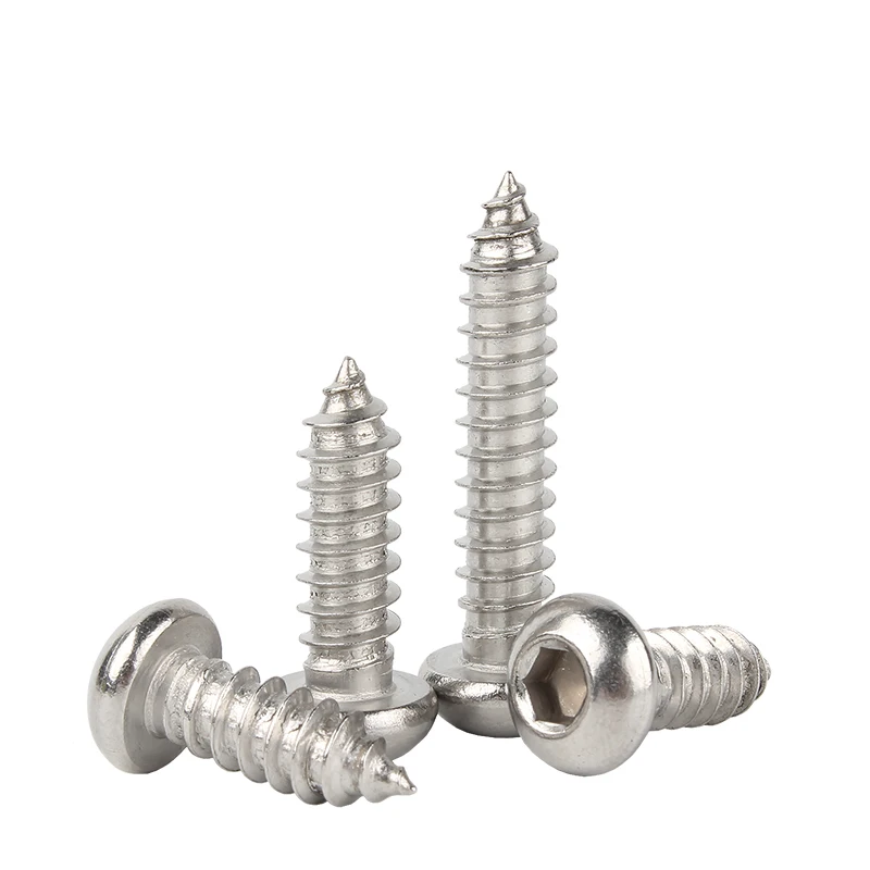 

304 нержавеющая сталь/класс, оцинкованная/никелированная углеродистая сталь, круглая головка, черная Шестигранная розетка, саморезы M3 M4 M5 M6