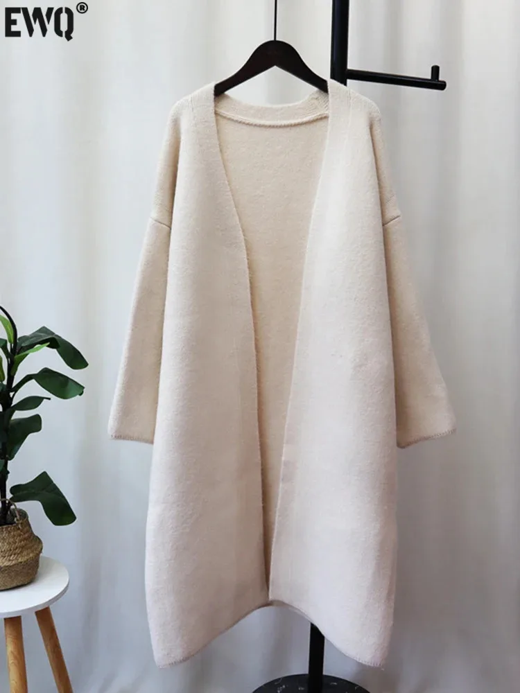 

[EWQ] Women Multicolour Length Cardigan Coat Autumn Winter New Tide Female Long Sleeve Loose Fashion Sweater Jacket 2023 16U3248