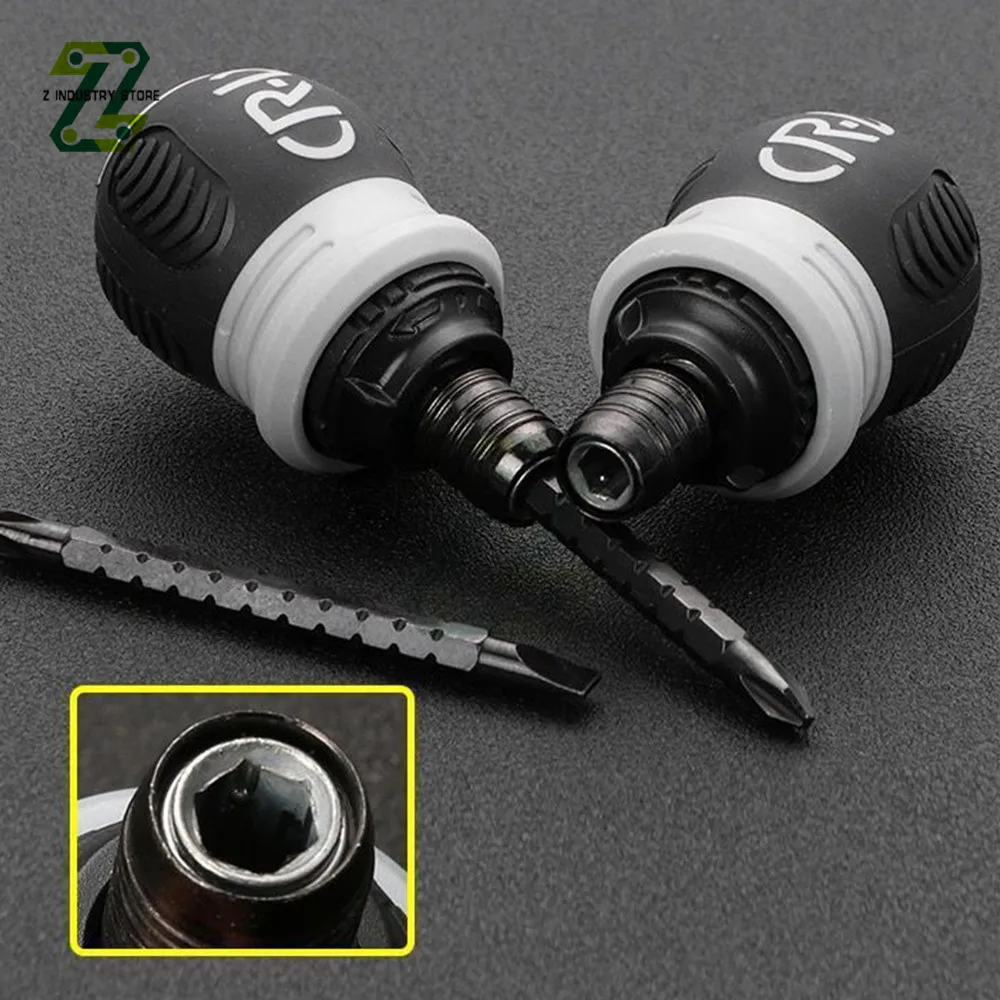 

Мини-отвертка с храповым механизмом Магнитная отвертка с крестообразным шлицем двухцелевая отвертка с головкой ручной инструмент