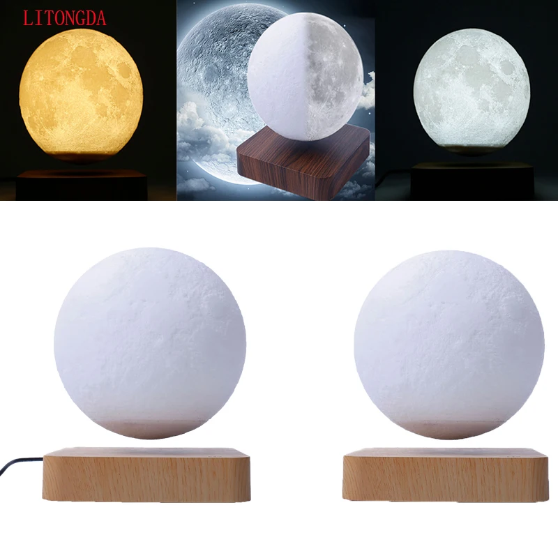 3D maglev novelty creative moon night light LED moon home decoration moonlight gift table lamp moon living room lamp
