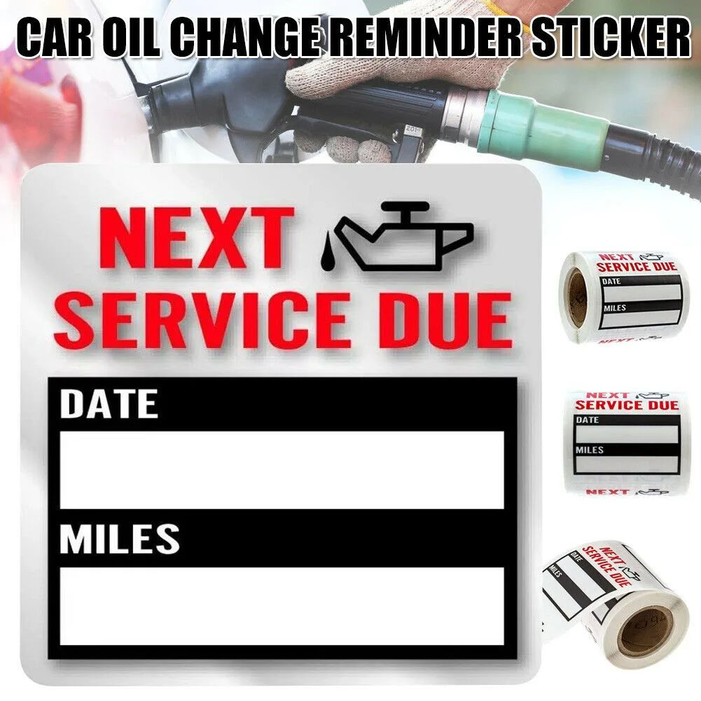 

100 Pcs/Roll Car Sticker Oil Change Service Reminder Sticker Adhesive Labels Casement Lite Stock Window Sticker Universal
