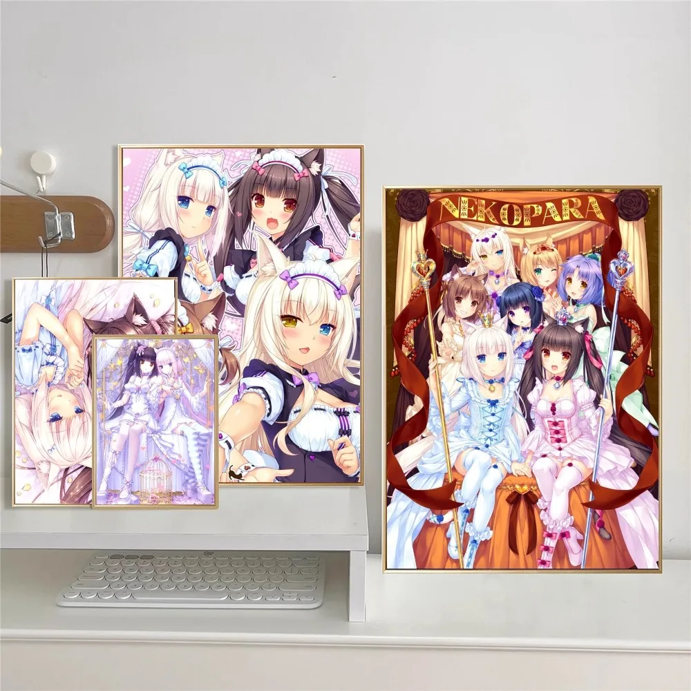 Nekopara Neko Para Chocola Vanilla аниме хорошее качество принты и постеры водостойкая бумажная