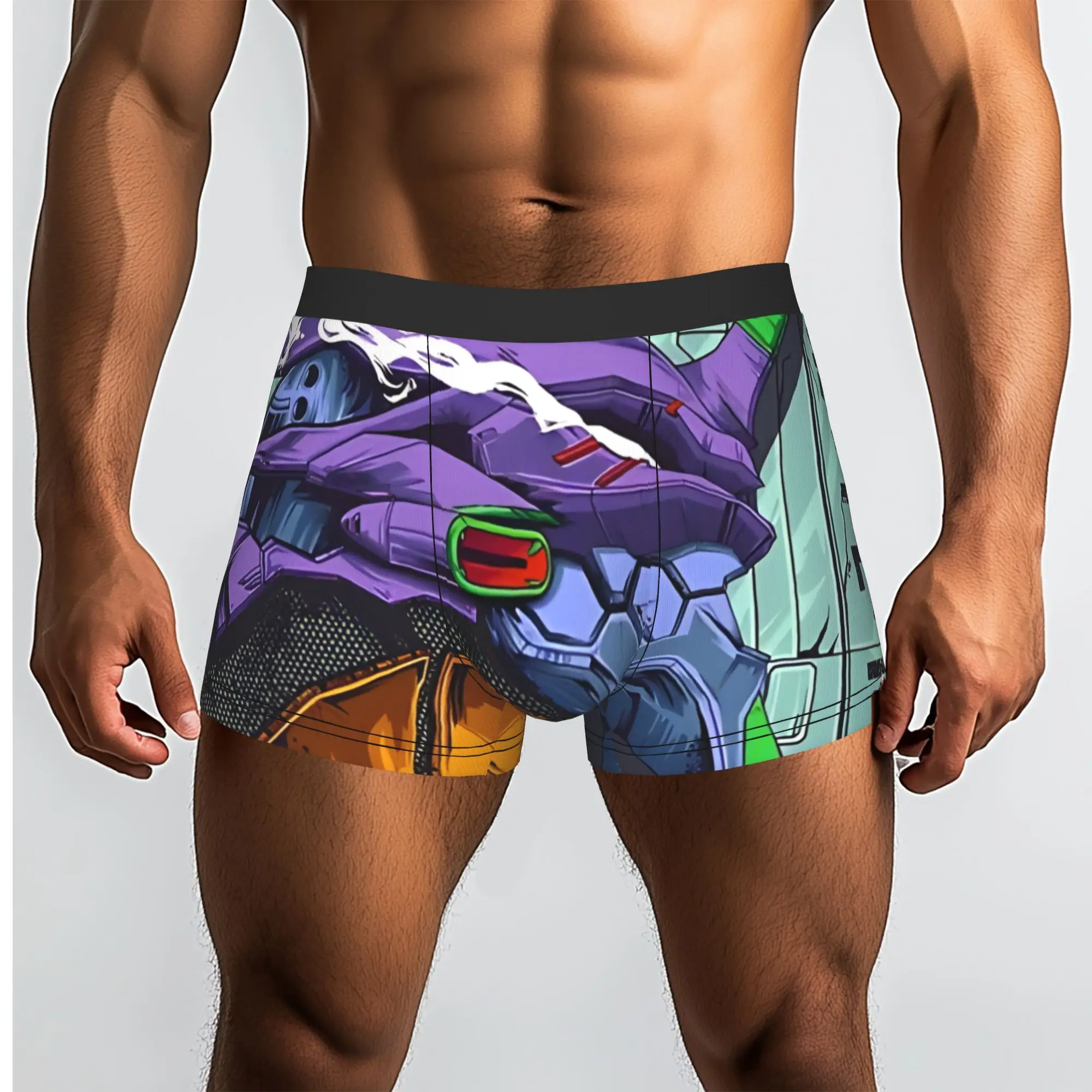Фото Evangelion EVA 01 Bandai EVA Underpants Breathbale Panties Мужское нижнее белье, удобные шорты, трусы-боксеры №1
