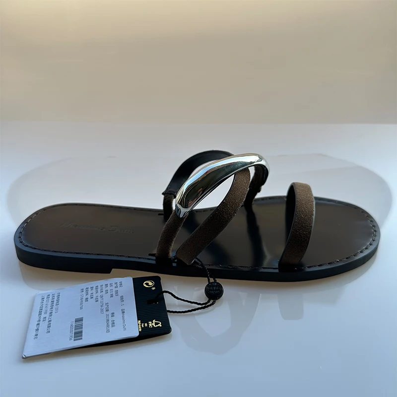 Сандалии Mrxmus Dutit женские Новинка лета 2024 Простые ретро сандалии в римском стиле с