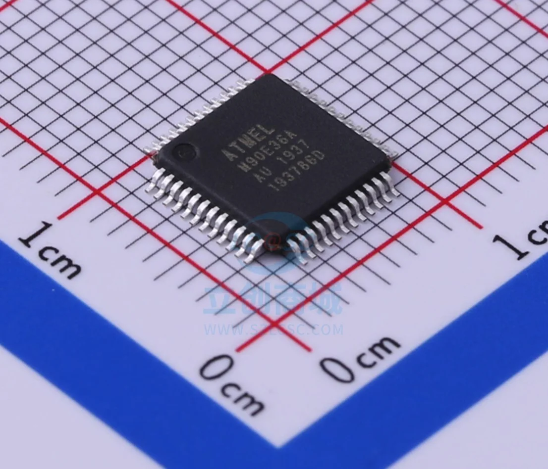 1Pcs/LOTE ATM90E36A-AU-R Package TQFP-48 New Original Genuine Analog-to-digital Conversion Chip ADC IC Chip