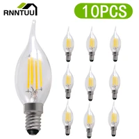 10pcs led bulb e14 2w4w6w edison retro filament candle light ac220v c35 warmcold white 360 degree energy saving lamp