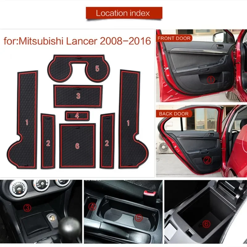 3D резиновый коврик для Mitsubishi Lancer 2008-2016 внутренний Противоскользящий подушка