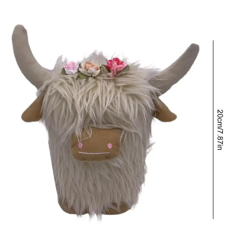 Cow Plushies Toys Highland Cow Plush Pillow Stuffed Animal Doll Toy 3D Trendy Animal Cow Plushies Kawaii Stuffed Animal Toy images - 6
