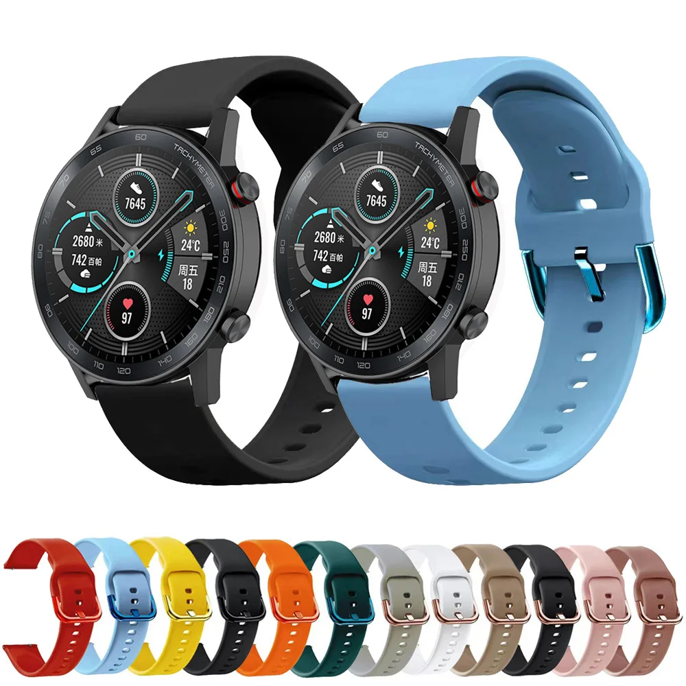 

Ремешок силиконовый для Honor Magic 2 42 мм 46 мм, сменный спортивный браслет для Honor Watch GS Pro/GS 3/ES/Huawei GT, 20 мм 22 мм