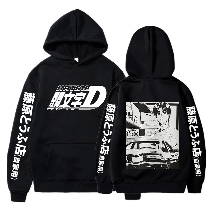 Фото Японское аниме Initial D AE86 Худи Hachiroku Shift Drift Мужские худи с длинным рукавом с изображением Такуми Фудживары и магазина тофу