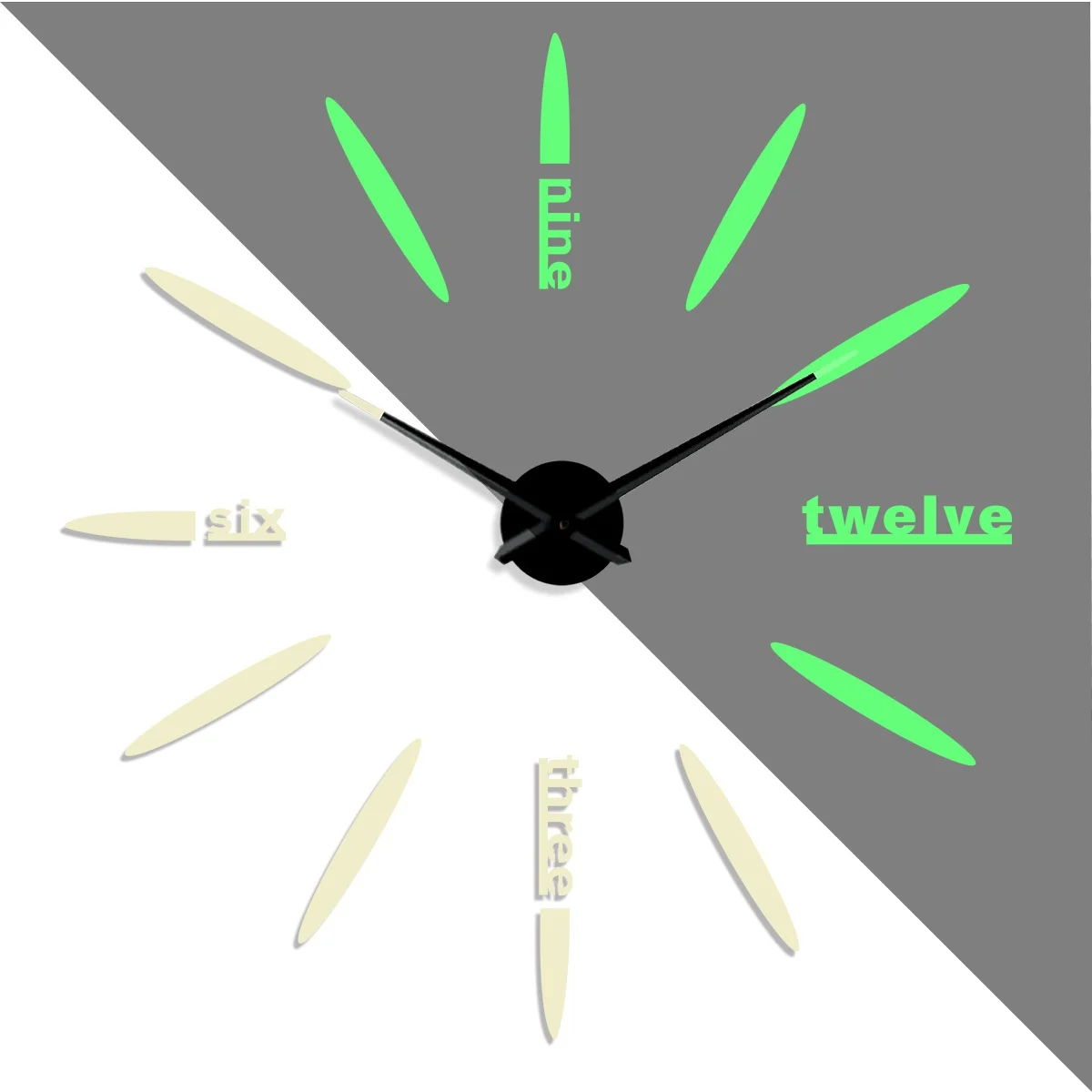 

Creative arts DIY Different Luminous Frameless Wall Clock Home Decor Modern Design Minimalist lovers Gift