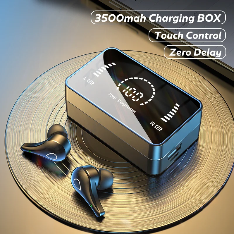 

TWS Bluetooth 5.0 Earphones 3500mAh Charging Box Wireless Headphone 9D Stereo Sports Waterproof Earbuds Headsets With Microphone