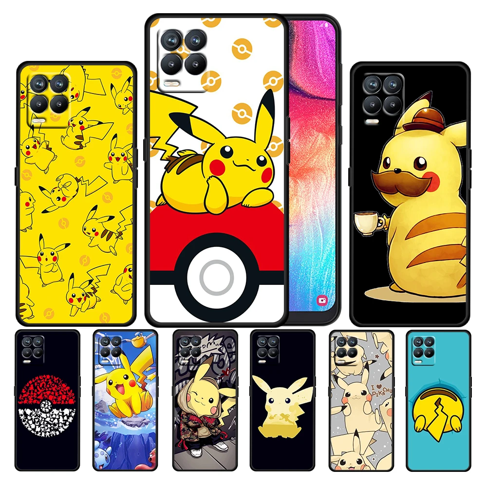 

Pikachu Cartoon Cute For OPPO GT Master Find X5 X3 Realme 9 8 6 C3 C21Y Pro Lite A53S A5 A9 2020 Black Phone Case Cover Capa