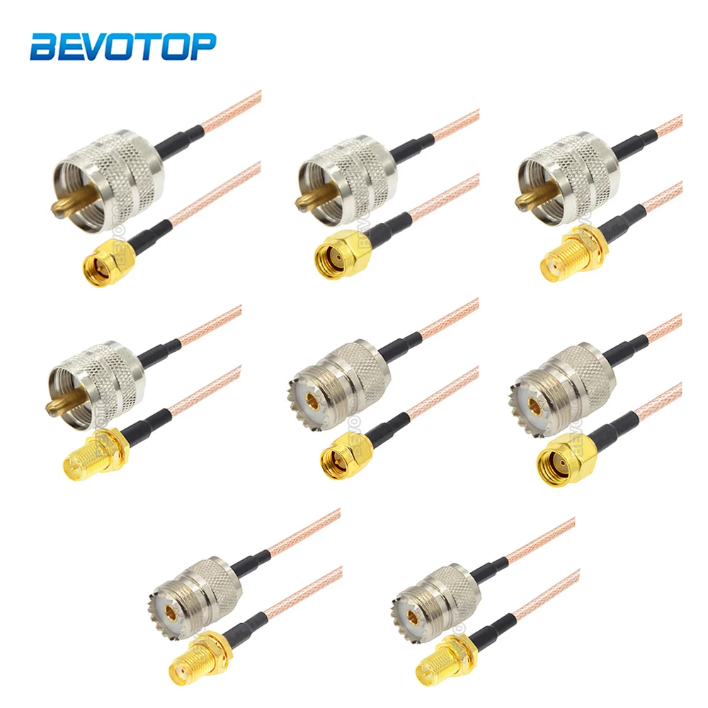 

SMA Male Plug to PL259 UHF Male Plug RG316 Low Loss Coaxial Pigtail RF Cable Extension Cable Coax Jumper Cable 50 Ohm 15cm-30m