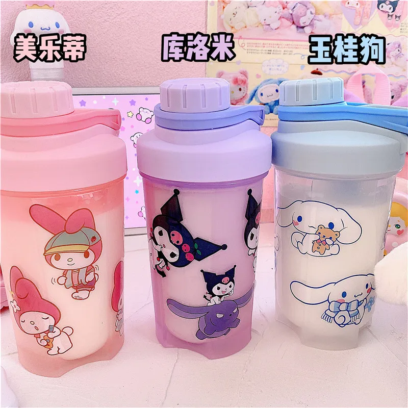 

Kawaii Sanrioed аниме мультфильм серия Cinnamoroll mymelody Kuromi милая Мода портативный ручной молочный коктейль Фитнес Спорт