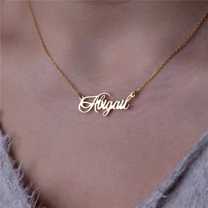 

Custom Personalized Name Necklaces Fashion Stainless Steel Necklace Customized Chain Jewelry For Women Girlfriend Gift Collier