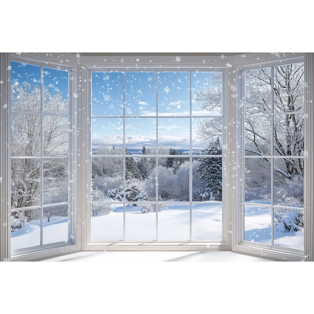 Зимний Рождественский Лес Пейзаж Фото Фон Со Снежным Деревом И Домом Семейный