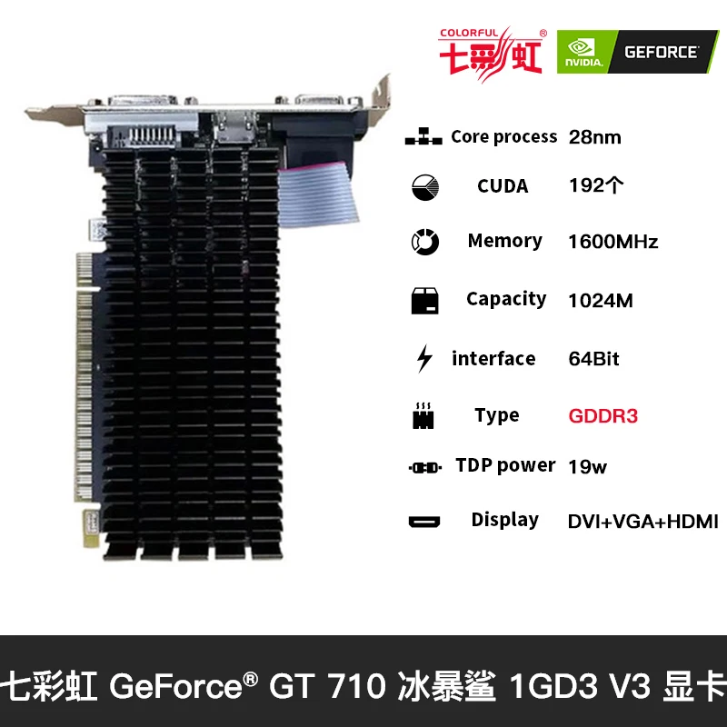 

Видеокарта GeForce GT710 1GD3 V3 GT 710 1024M/64 бит/GDDR3