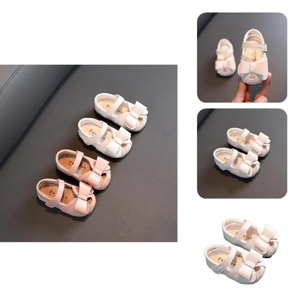

1Pair Children Shoes Practical Kids Shoes with Bow Tie Shock-proof Soft Sole Kids Shoes