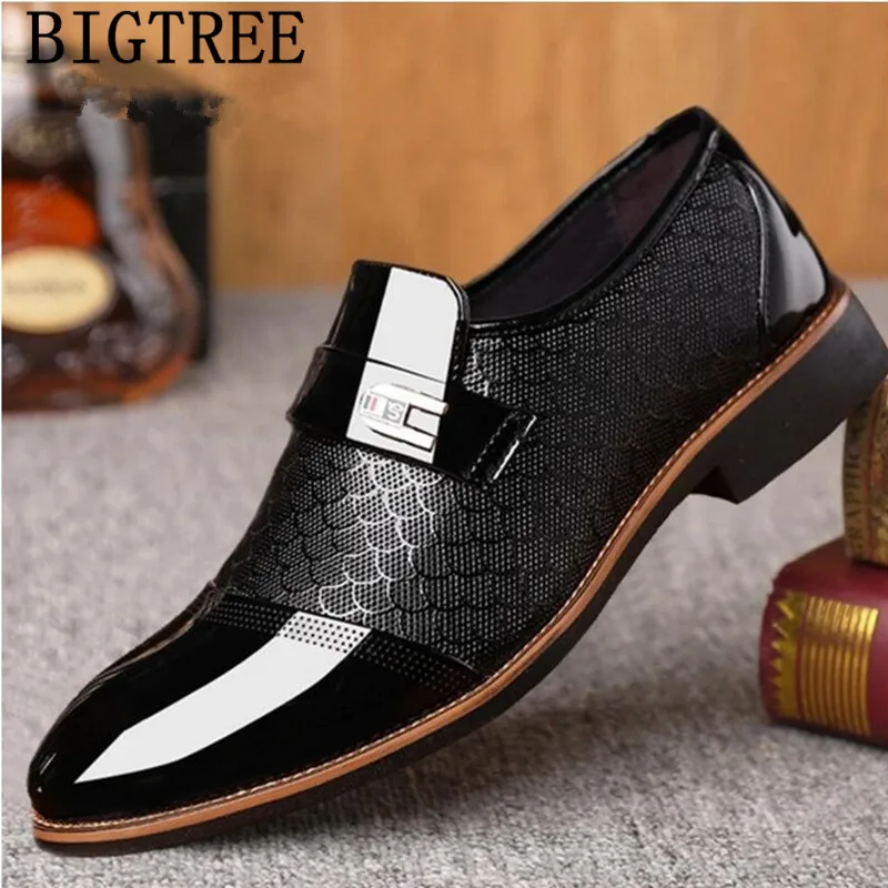 

Italian Black Formal Shoes Men Loafers Wedding Dress Shoes Men Patent Leather Oxford Shoes For Men Chaussures Hommes En Cuir
