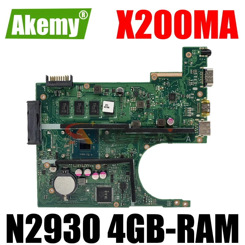 Akemy X200MA материнская плата для ноутбука ASUS X200MA F200MA X200M оригинальная материнская плата 4GB-RAM стандартная