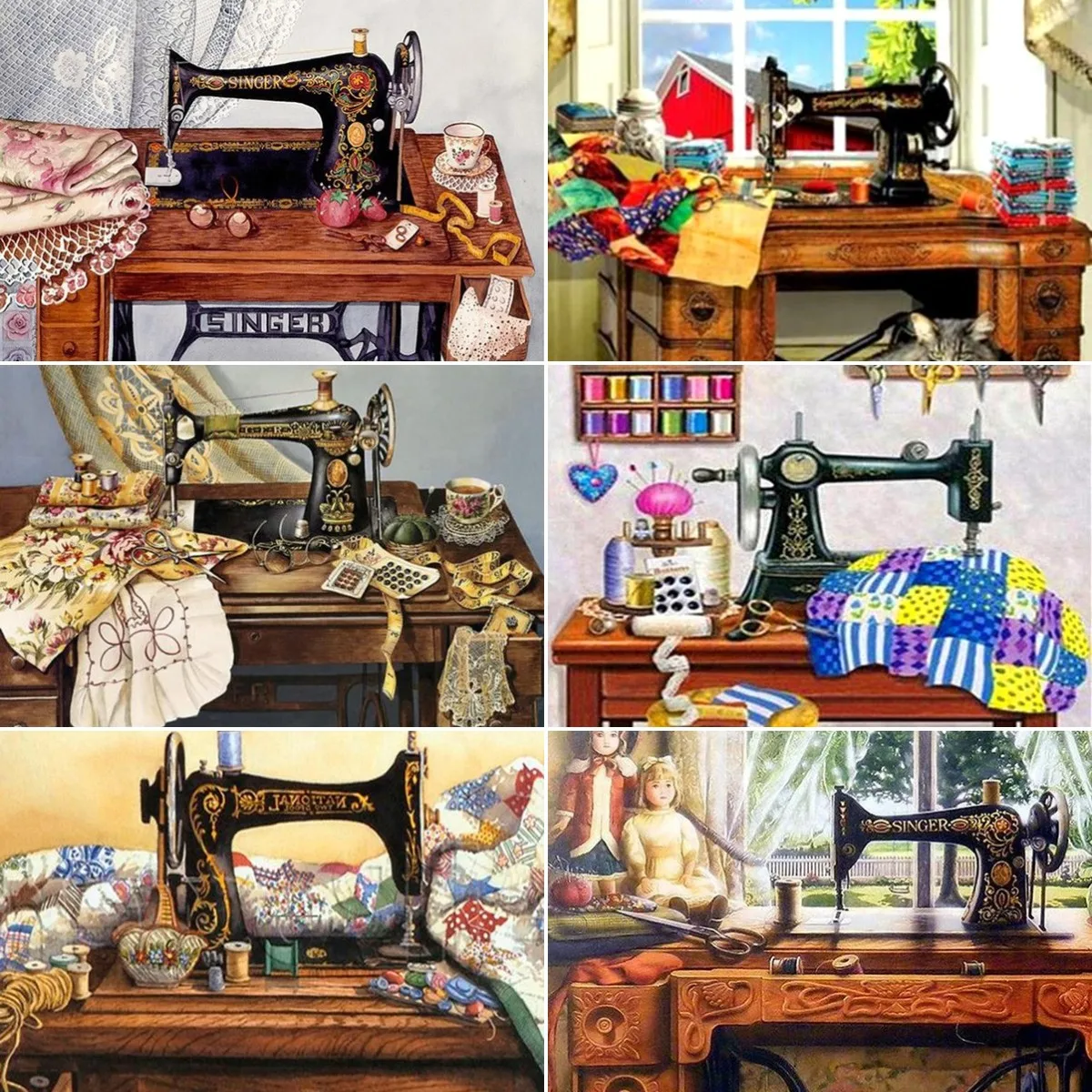 

Adult Sewing Machine 5D Diamond Painting Kit Full Diamond Art Jewel Picture DIY Cross Embroidery Home Wall Decoration