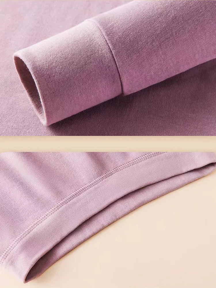 Комплект женского термобелья из 100% хлопка бесшовный топ и штаны эластичные