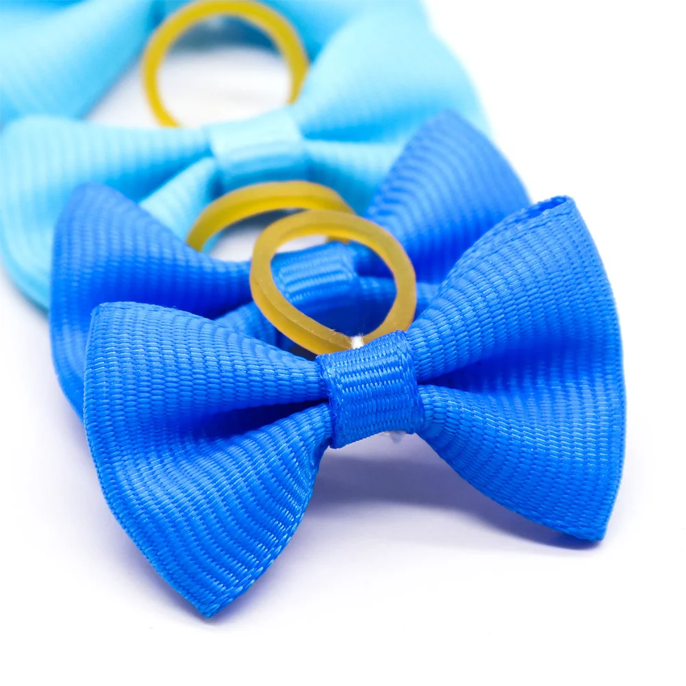 

50 Pcs Hair Tie Pet Head Flower Bow Ties Dog Bows Grooming Macaron Bowtie Hairbands Puppy Small Dogs Girl