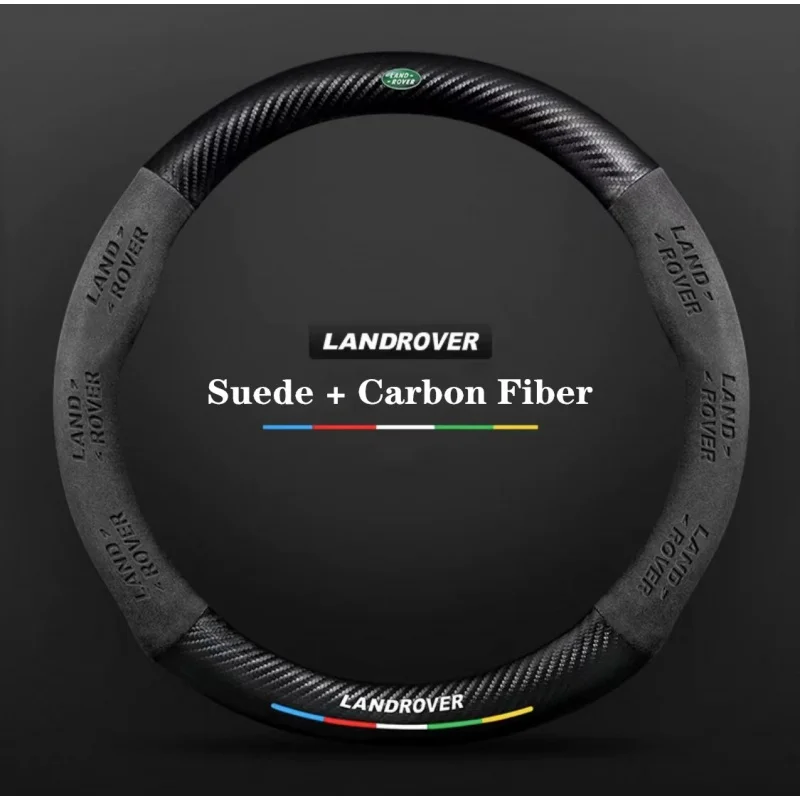 

Car Suede Carbon Fiber Non-Slip Steering Wheel Cover For Land Rover Range Rover Sport Denfender Freelander Discovery 3 4 Evoque