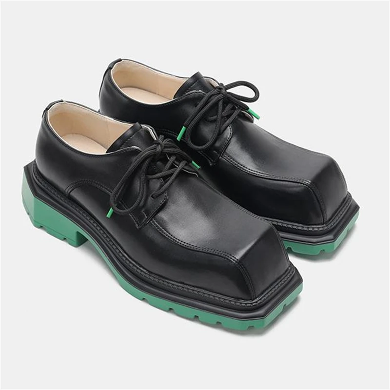 

Туфли дерби на шнуровке для мужчин и женщин, винтажные повседневные кожаные классические туфли, квадратный носок, формальные модные оксфорды