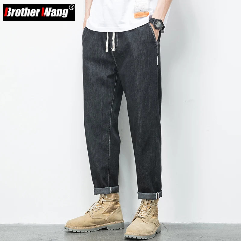 

Plus Size 5XL 6XL 7XL Men Thin Black Baggy Jeans 2022 Spring Summer New Stretch Waist Denim Harem Pants Male Brand Blue Trousers