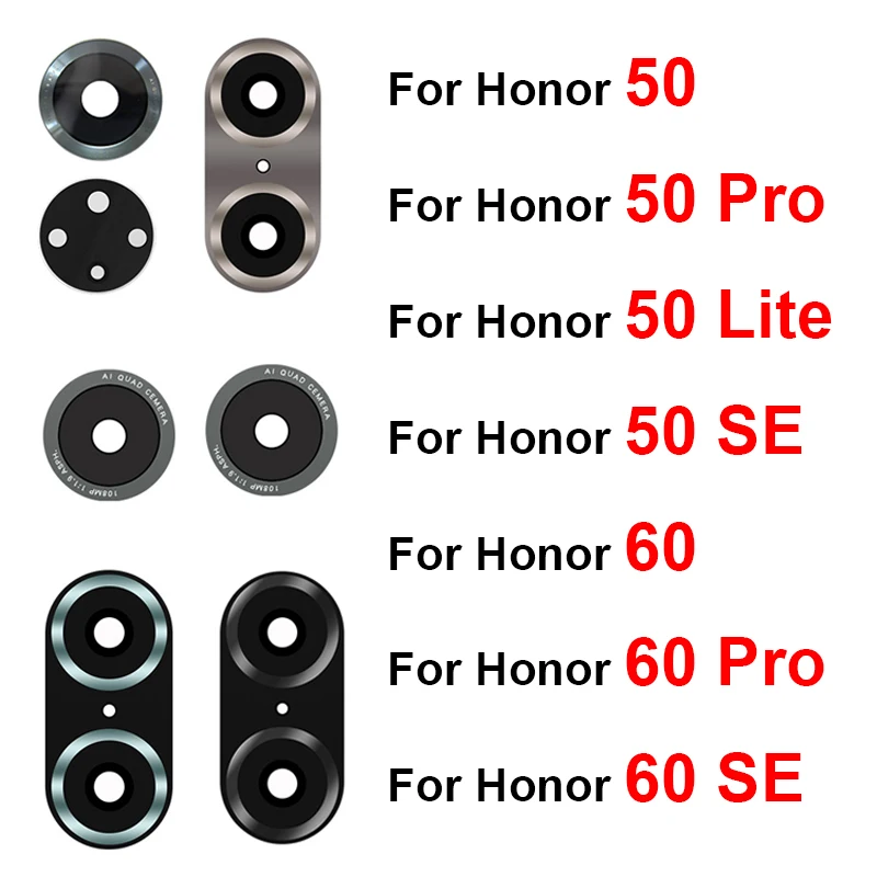 

Стекло для объектива задней камеры Huawei Honor 50, 60 Pro, 50Lite, 50SE, 60SE, стеклянный объектив задней камеры, основной большой маленький объектив с деталями наклейки