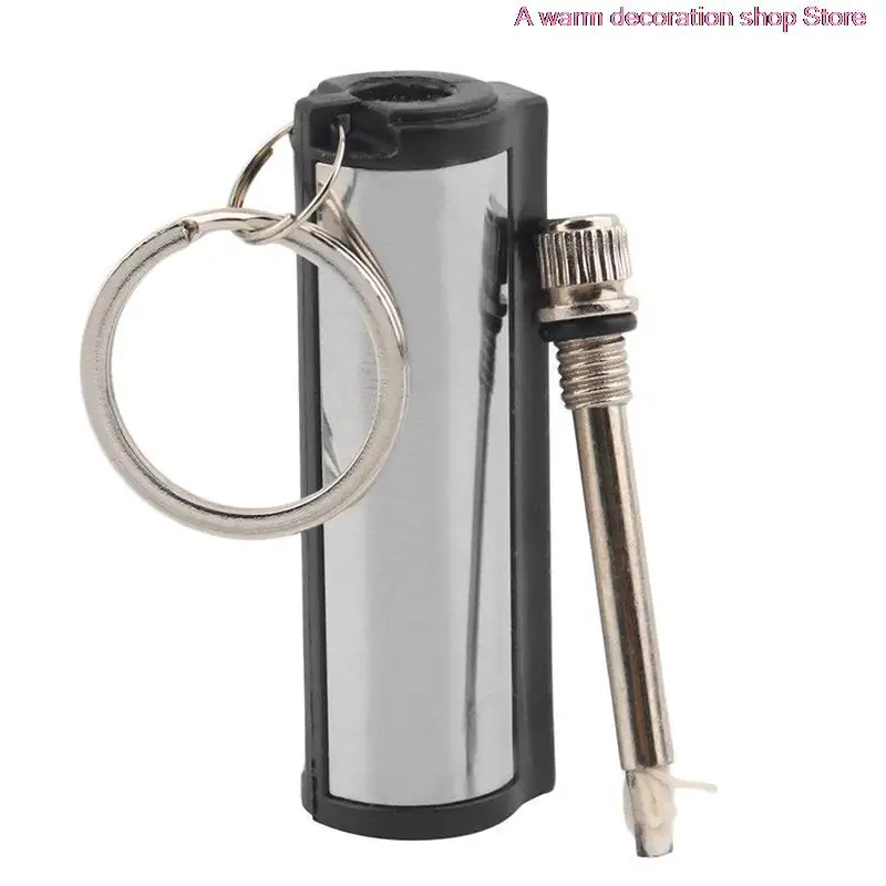 

New Portable Metal Waterproof Permanent Lighter Keychain Cotton Core Fire-free Kerosene Gasoline Outdoor Camping Survival Tool