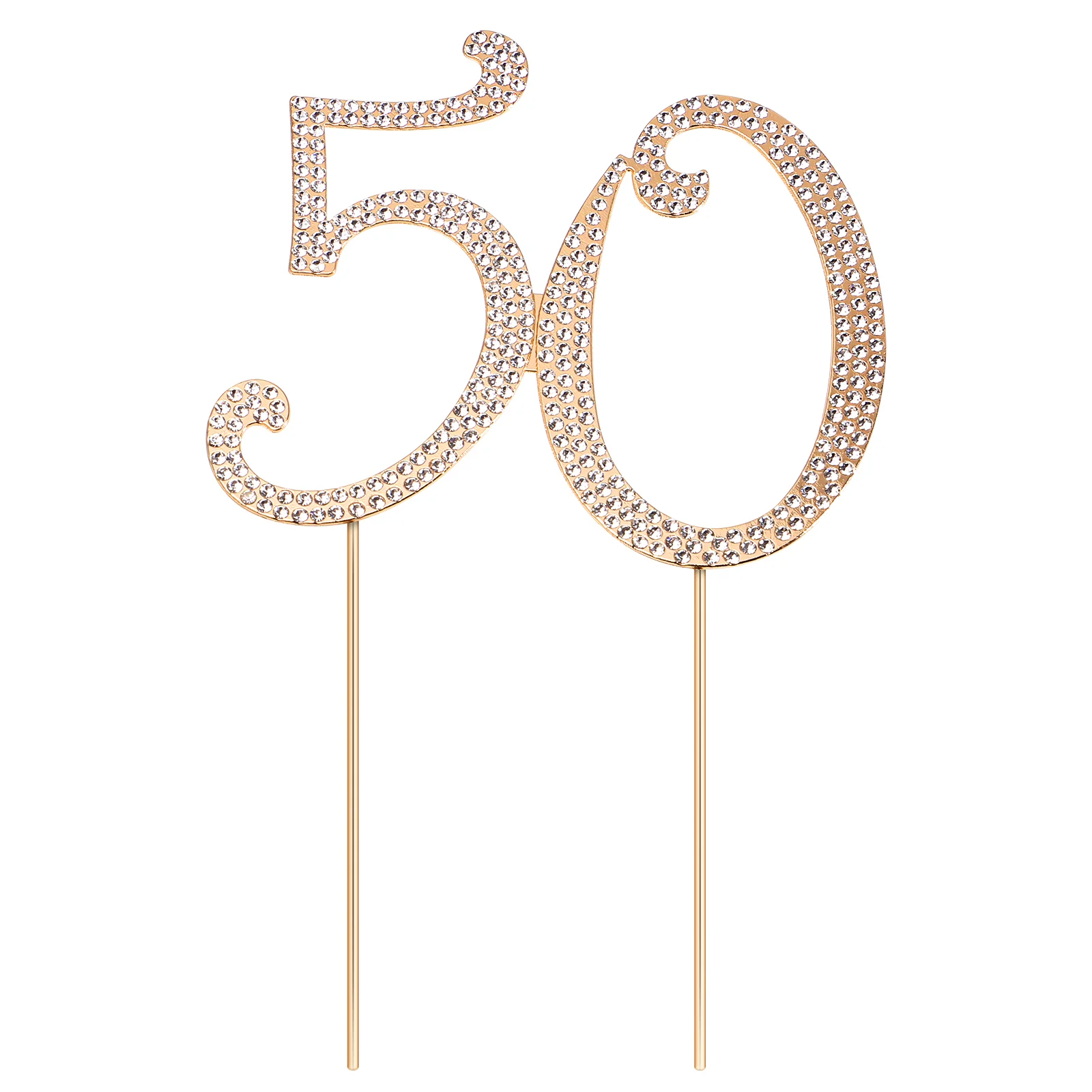 

STOBOK 50th Birthday Cake Topper Shiny Rhinestone Cupcake Topper Birthday Party Decoration for Cake Dessert