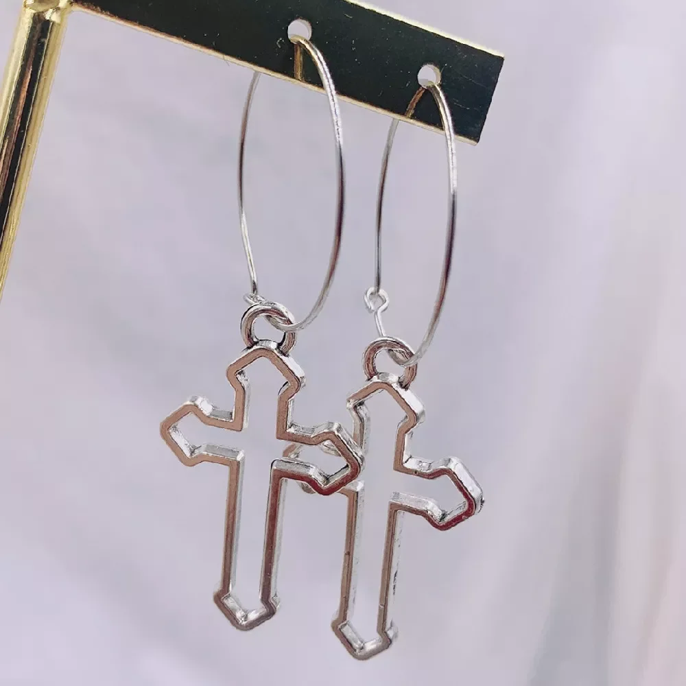 

New in Simple Cross Pendant Earrings Quality Drop Earrings for Girls Women Gift Lovely Jewelry y2k hair accessories trapstar s