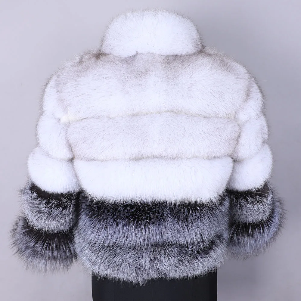 Women's Winter Coat Real Fox Fur Jacket Luxury Natural Fur Clothes Thick Warm Collar Down Jacket Party Sexy Nightclub Child 2022