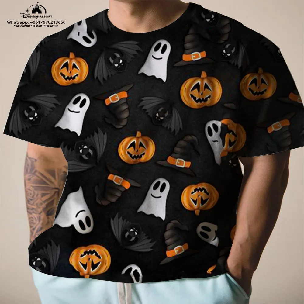 

New Halloween Disney Mickey Minnie anime print round neck short-sleeved T-shirt summer boys fashion casual short-sleeved loose