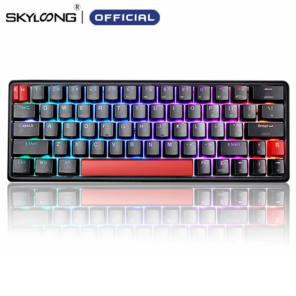 

Механическая клавиатура SKYLOONG 63, USB, Bluetooth, беспроводная, светодиодная подсветка, программируемая клавиатура Teclado для геймеров, ноутбука, наст...