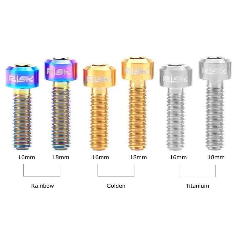 1Set Bicycle Headset Stem Bolt Screw For MTB Road Bike Seat Post Clamp Seatpost Collar Titanium M5x16/18mm Allen Hex Head - купить по