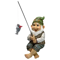 fishing gnome sitter statue resin garden dwarf statue funny lawn dwarf statues outdoor landscape ornaments for yard lawn pond