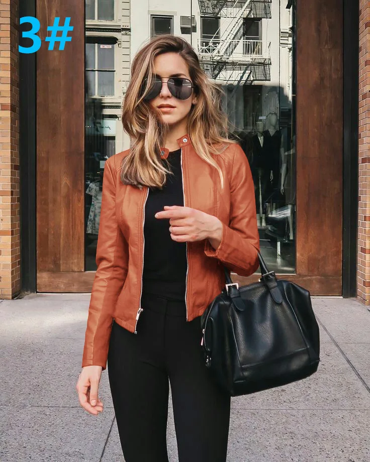 

Fashion Women's Jacket Autumn Oversized Outerwear Unique Street Office Lady Commuting Top PU Solid Color Long Sleeve Jackets