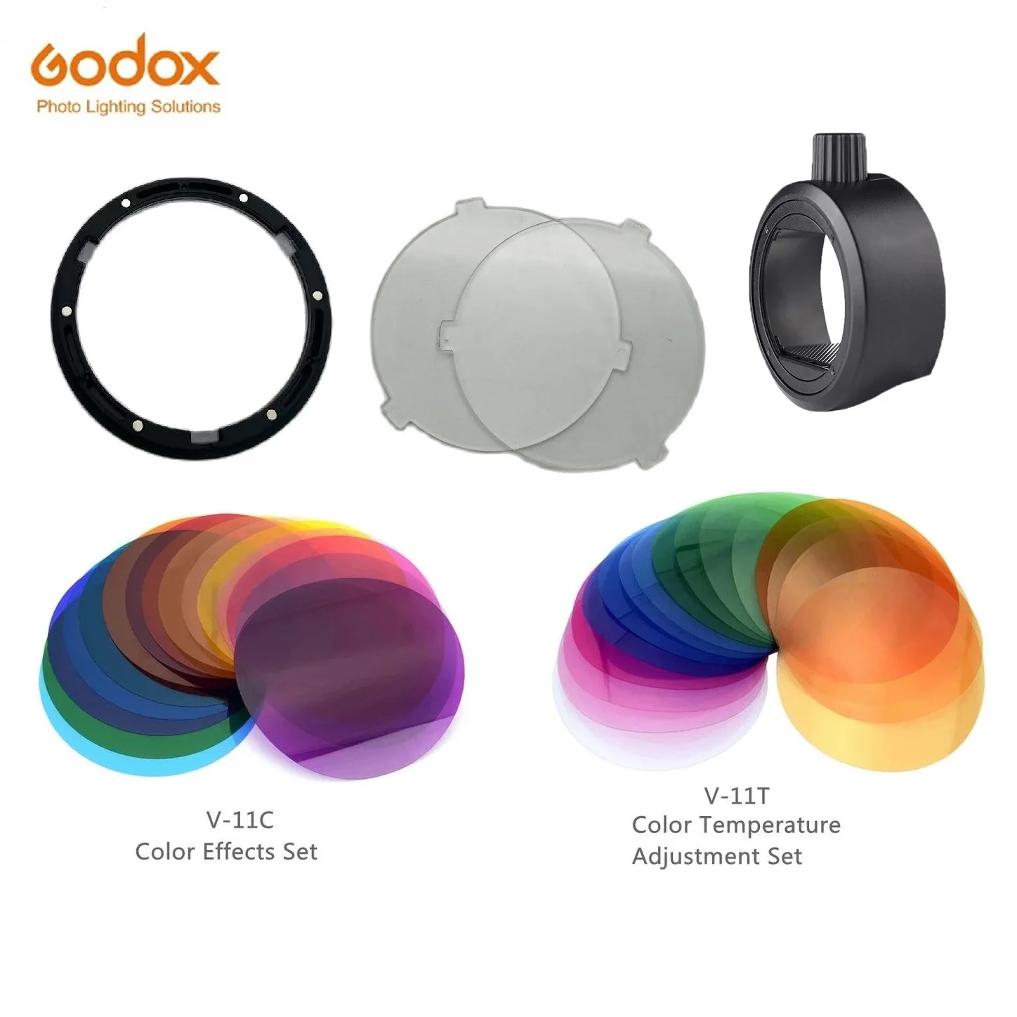 Купи Godox S R1 Or V11T Or V11C Color Filters for AK-R1 Compatible For Godox V1, Nikon, Canon, and Sony V860ii V860iii V850 Speedlite за 546 рублей в магазине AliExpress