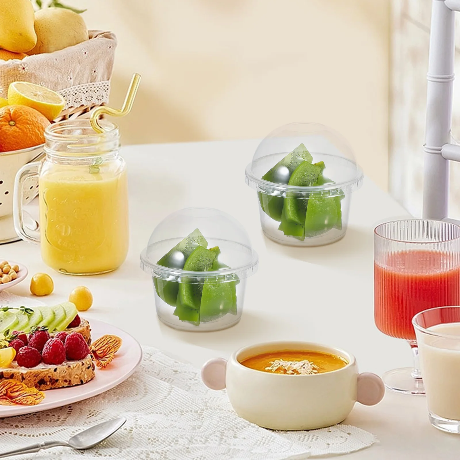 50 шт. одноразовые чашки для пудинга мороженого желе йогурта пластиковые