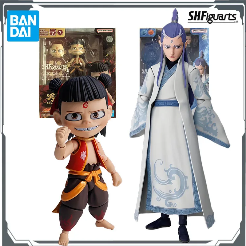Фото Bandai Original S.H.Figuarts Ne Zha: The Devil Child Makes Havoc in The Sea Nezha &Ao Bing Модель игрушки Модель Подарки для мальчиков №1