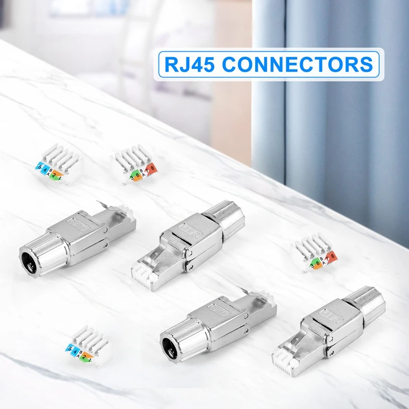 Разъемы RJ45 Cat7 многоразовые экранированные клеммные вилки Ethernet без инструментов