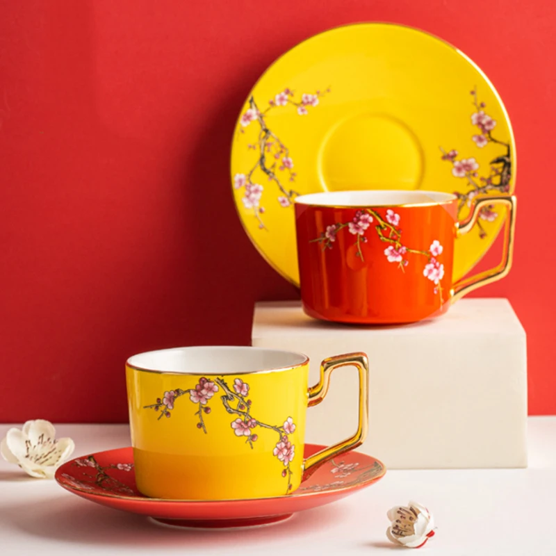 Высококачественные кофейные чашки из костяного фарфора 180 мл цветные